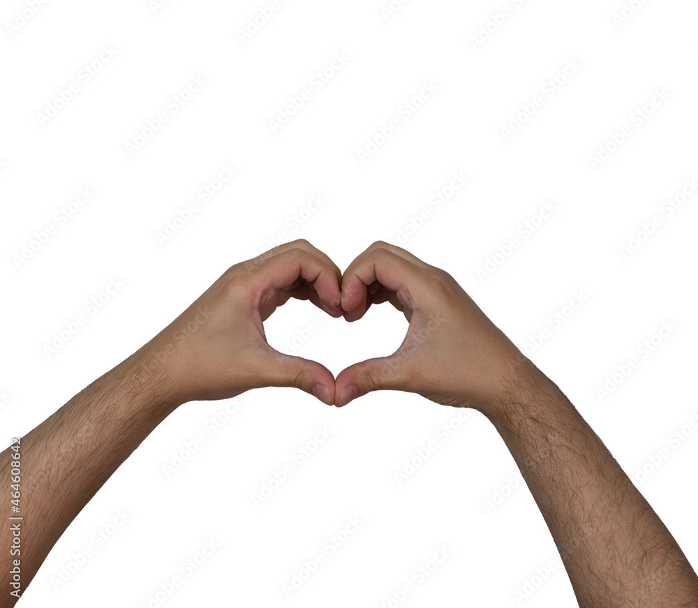 Obraz premium heart shape in hands isolated white background