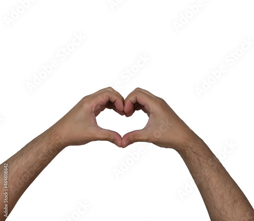 heart shape in hands isolated white background