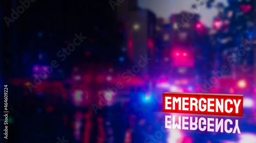 emergency light box in dark for rescue or safety concept 3d rendering