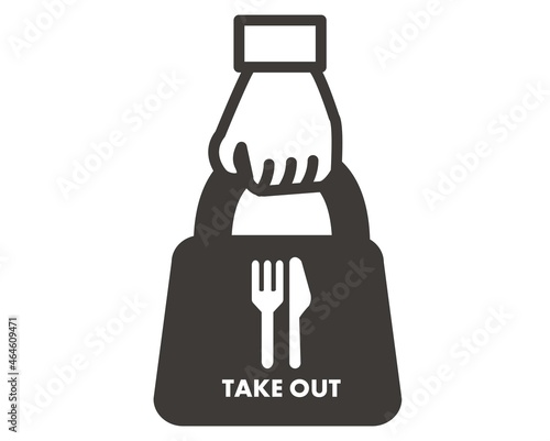 テイクアウト、持ち帰りのベクターイラスト素材／TAKEOUT／袋