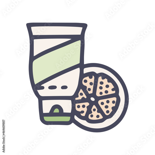 anti-cellulite cream color vector doodle simple icon