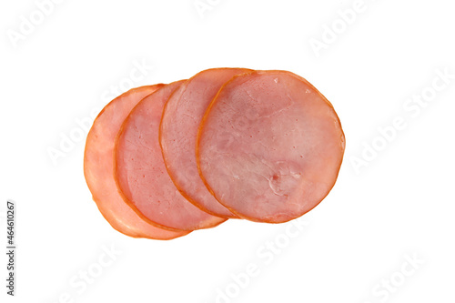 Fototapeta Naklejka Na Ścianę i Meble -  Pork ham slices isolated on white background