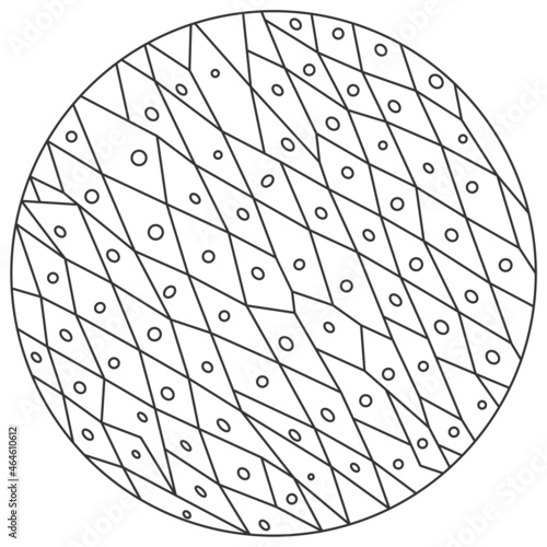 Onion skin cells under microscope illustration contour