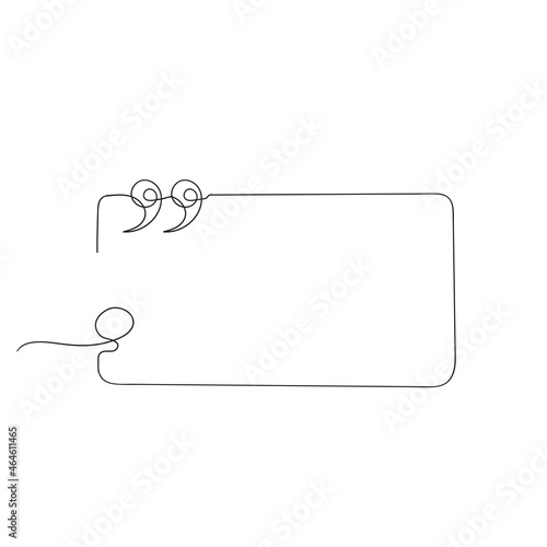 continuous line drawing quote boxes illustration vector isolated