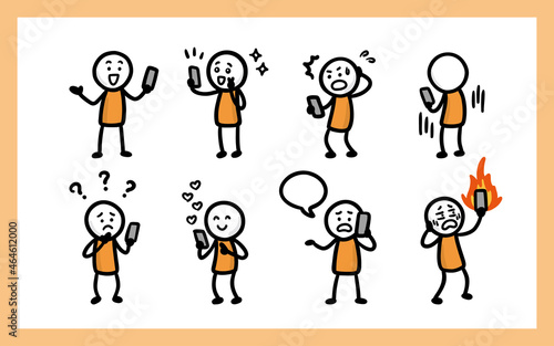 スマホを使う棒人間