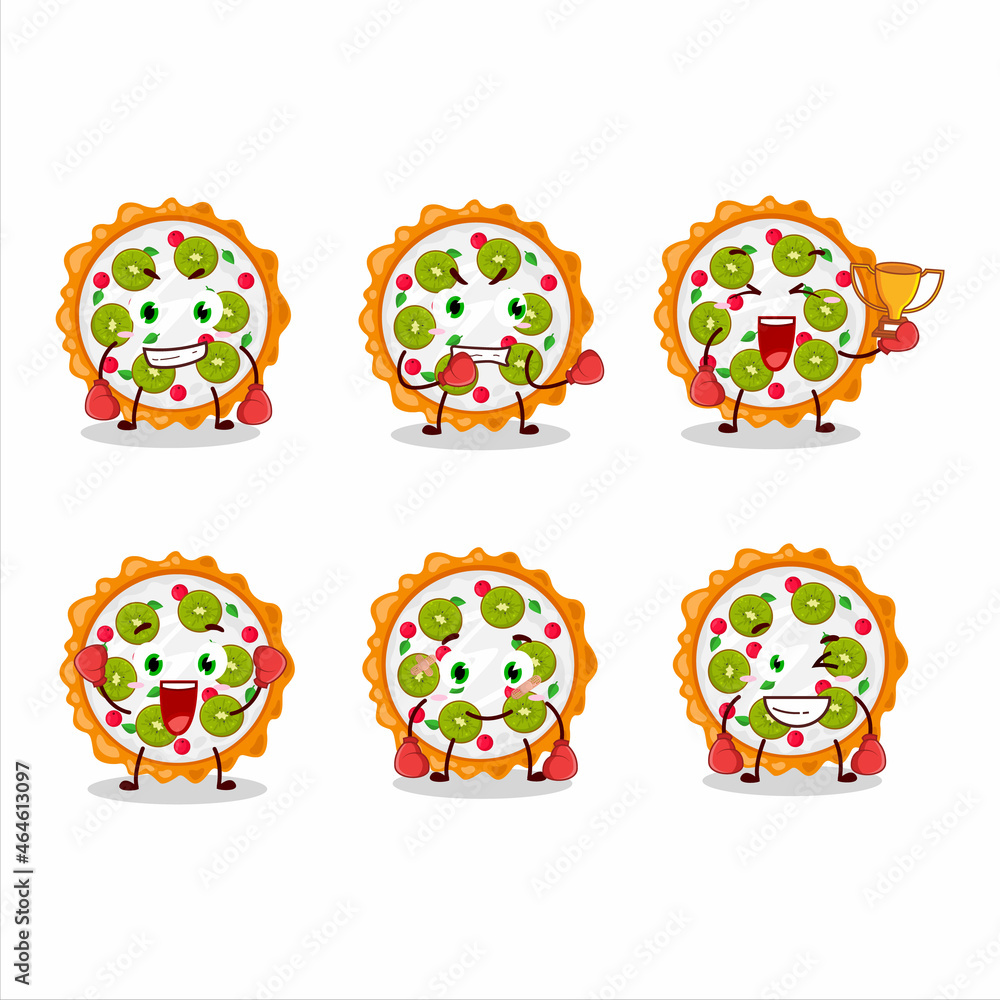 A sporty fruit tart boxing athlete cartoon mascot design A sporty fruit tart boxing athlete cartoon mascot design