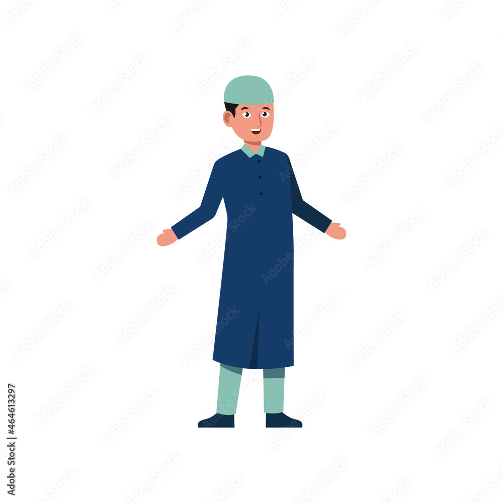 pose muslim man character vector illustration design eps.10 pose muslim man character vector illustration design eps.10