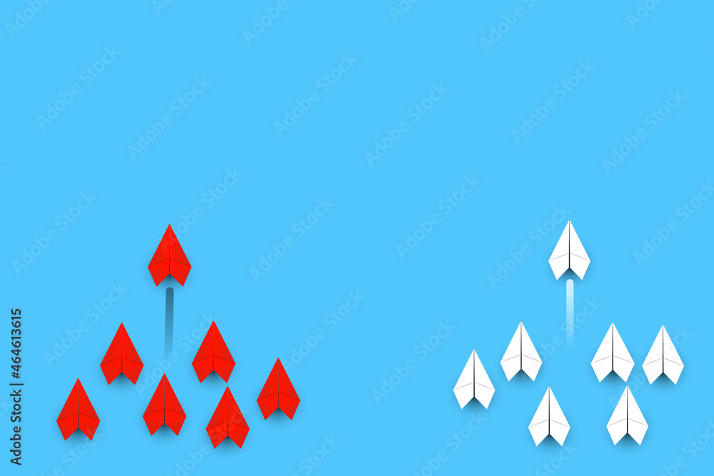 Two groups of rockets Concept of business competition between two organizations. Two groups of rockets Concept of business competition between two organizations.