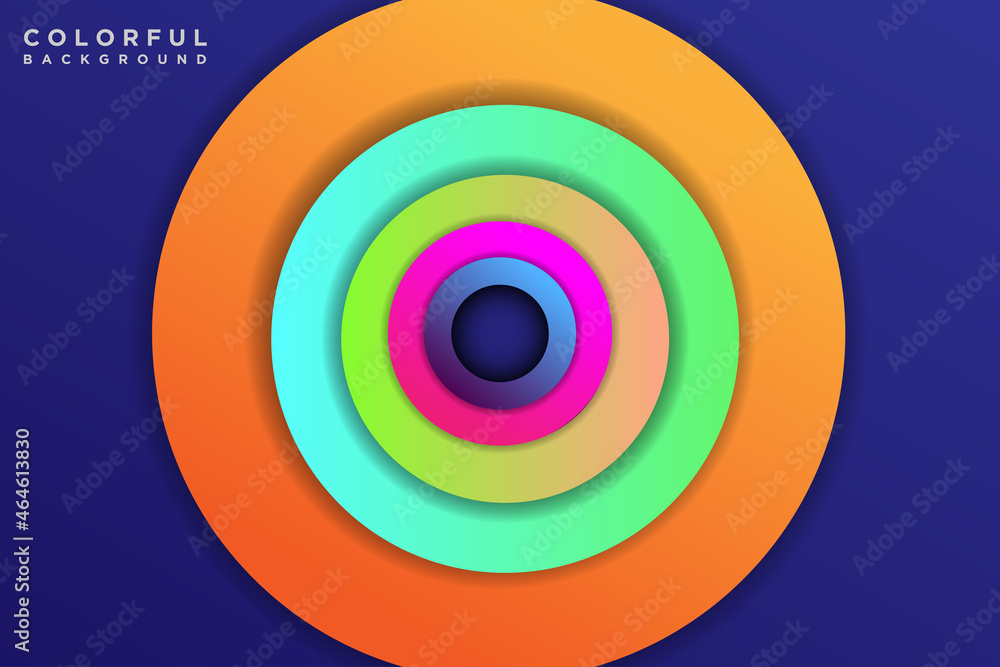 Colorful 3D Circle Shape Overlap Layers Background Colorful 3D Circle Shape Overlap Layers Background