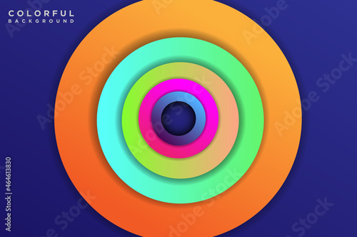 Colorful 3D Circle Shape Overlap Layers Background