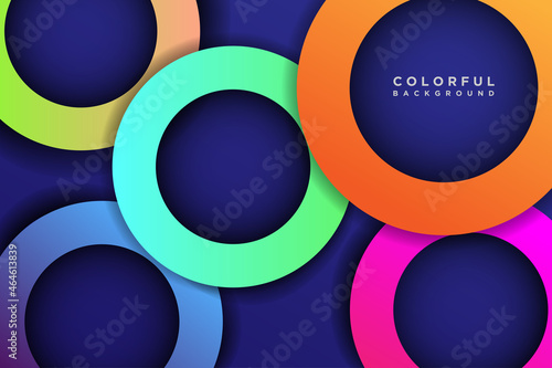 Colorful 3D Circle Shape Overlap Layers Background