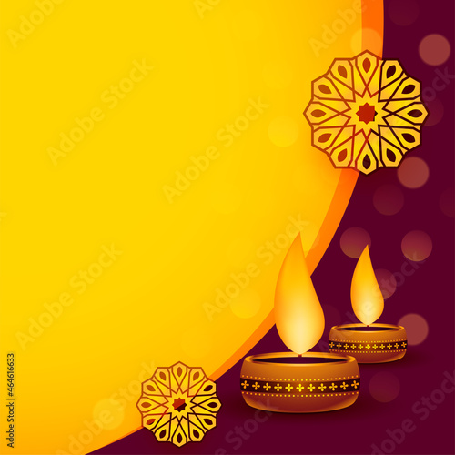 beautiful happy diwali background in indian style decoration