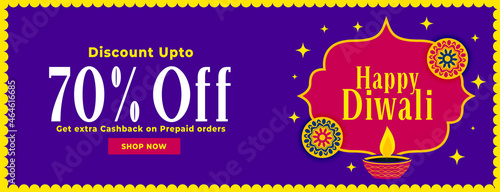 happy diwali offers banner with discount details