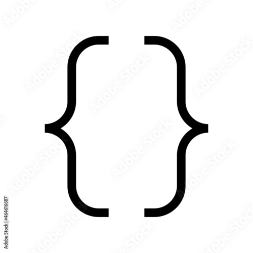 brackets icon on white background	
