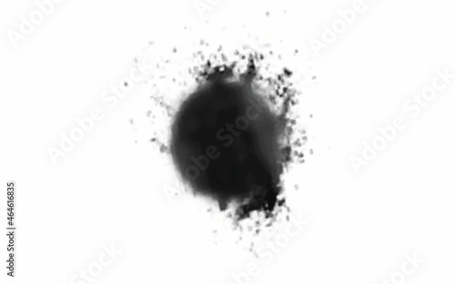 Grunge black isolated ink splash splatter design element watercolor empty blank template background . Grunge ink splash black color isolated on white art abstract background