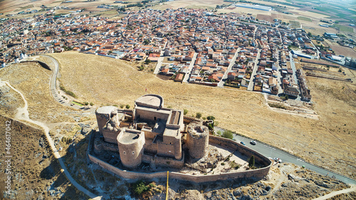 Windmills and castle in Consuegra, a wonder