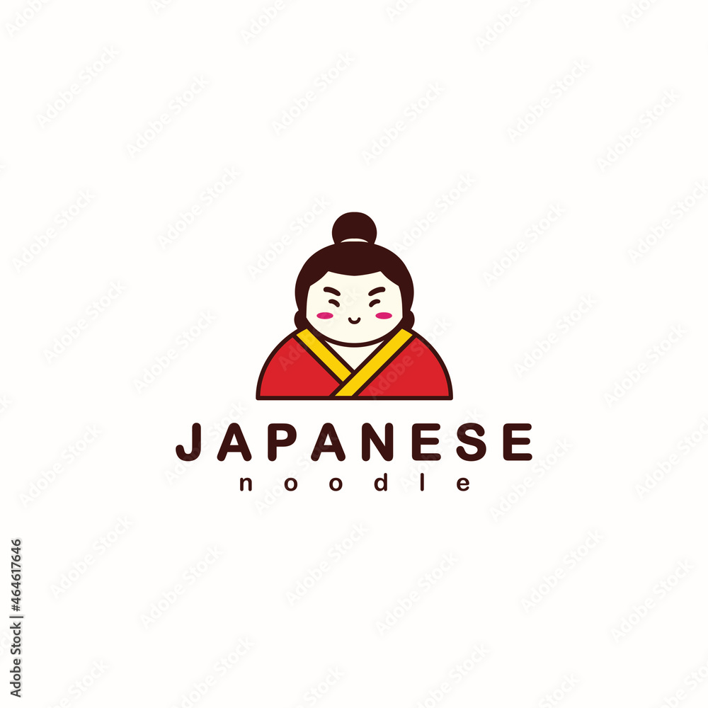 Japanese Noodles with character. Logo templates, suitable for any business related to ramen, noodles, fast food restaurants, Chinese food, Korean food, Japanese food or any other business.