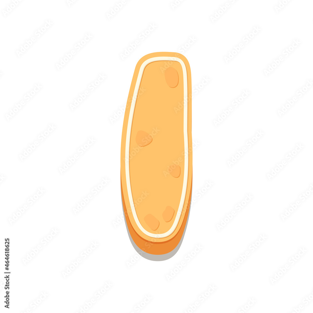 Gingerbread Cookies letter I. Cartoon letter with icing sugar covering. Vector illustration for your design. Gingerbread Cookies letter I. Cartoon letter with icing sugar covering. Vector illustration for your design.