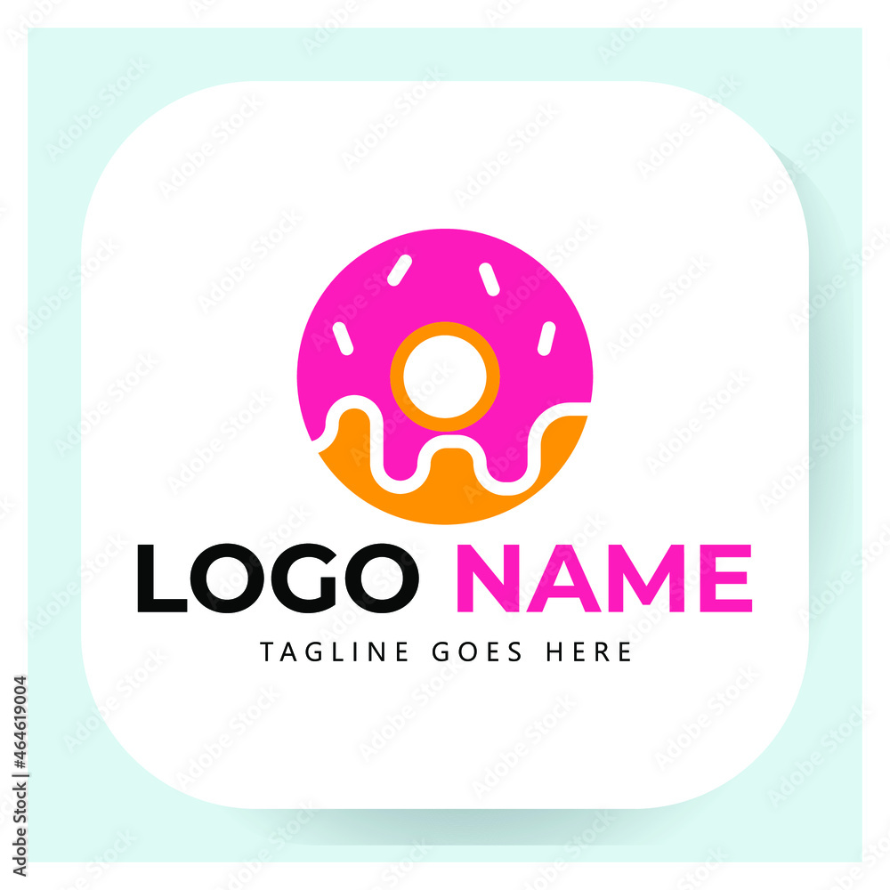 Obraz premium donut food logo template illustration vector graphic