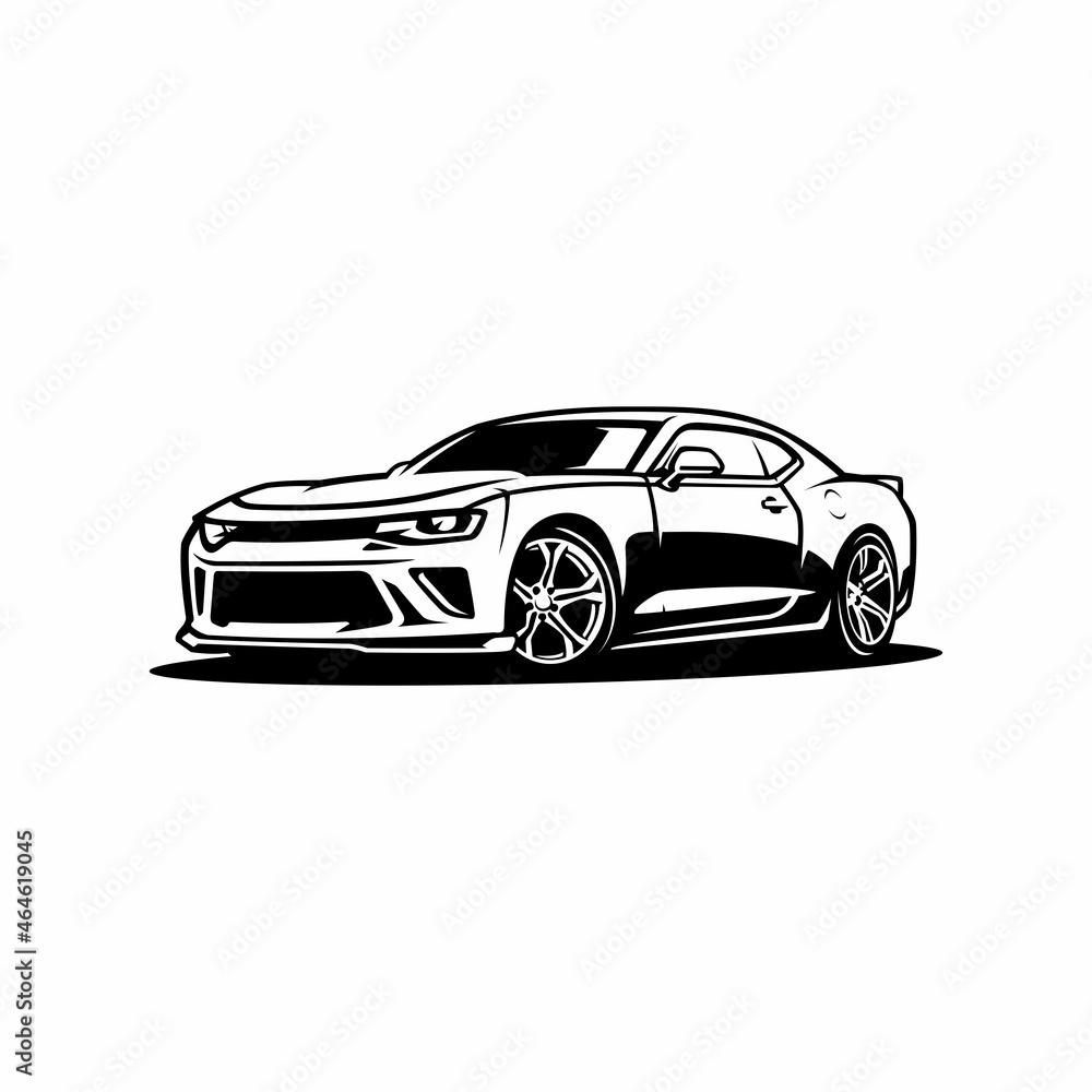 muscle car, sport car isolated vector. Best for logo, illustrations or t shirt design