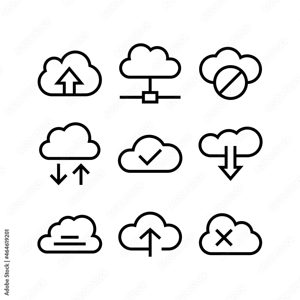 cloud set icon on white background
cloud set icon on white background