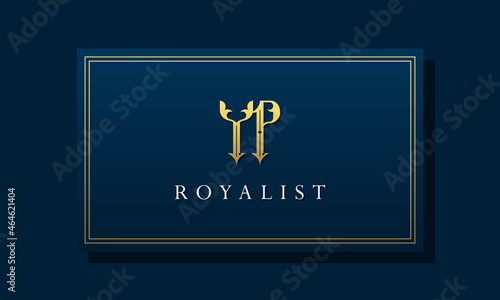 Royal vintage intial letter YP logo.