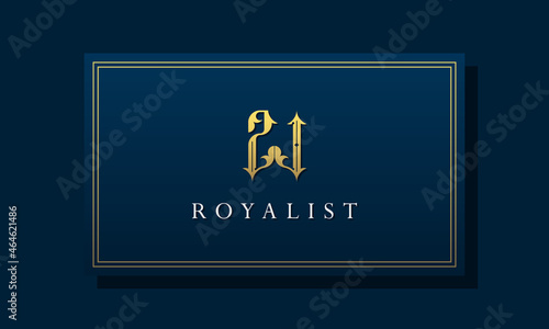Royal vintage intial letter ZJ logo.