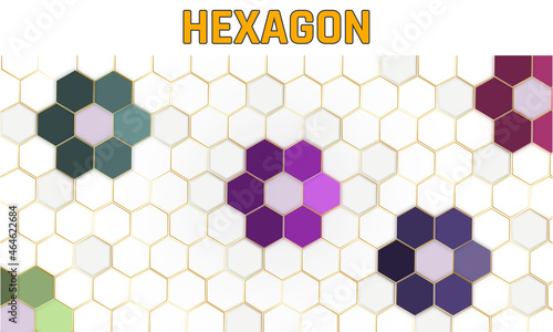 Hexagon shape banner free vector