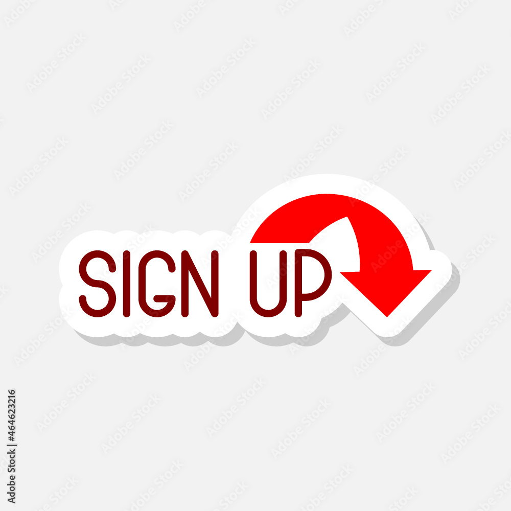 Sign up icon sticker isolated on white background Sign up icon sticker isolated on white background
