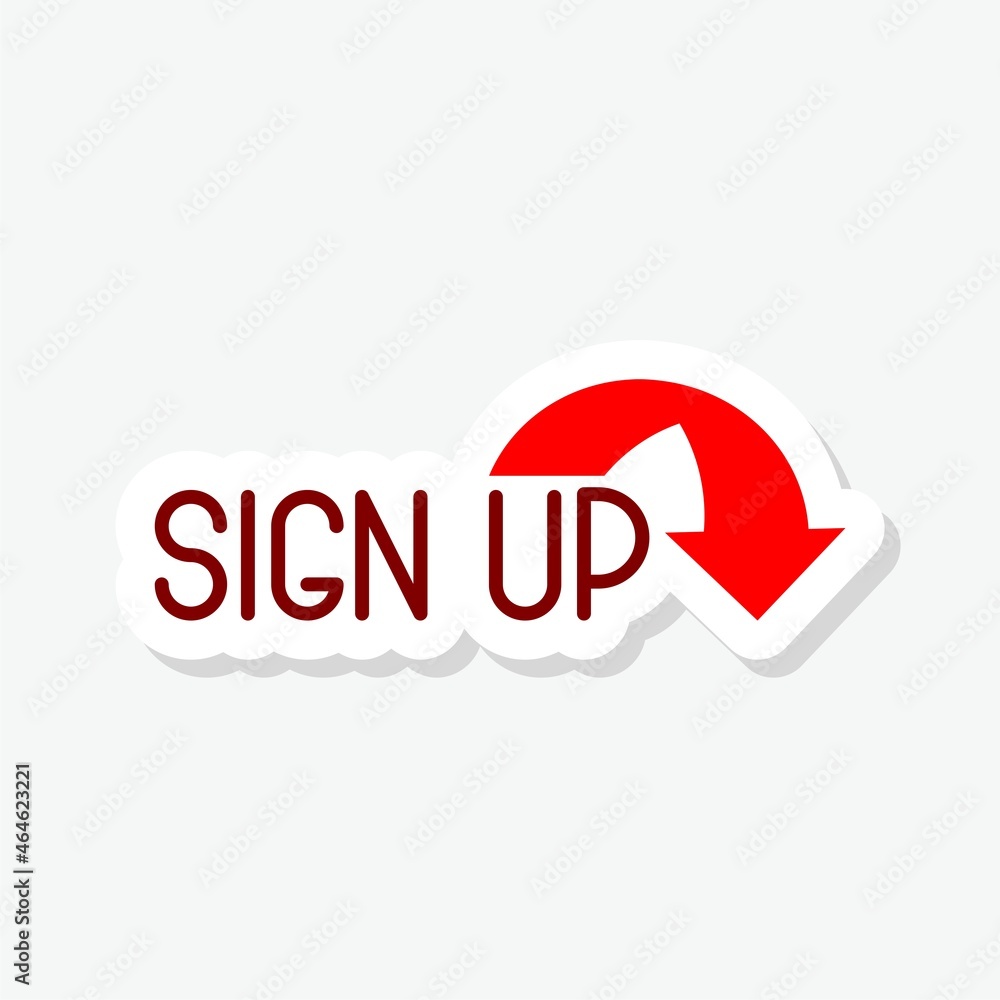 Sign up icon sticker isolated on white background Sign up icon sticker isolated on white background
