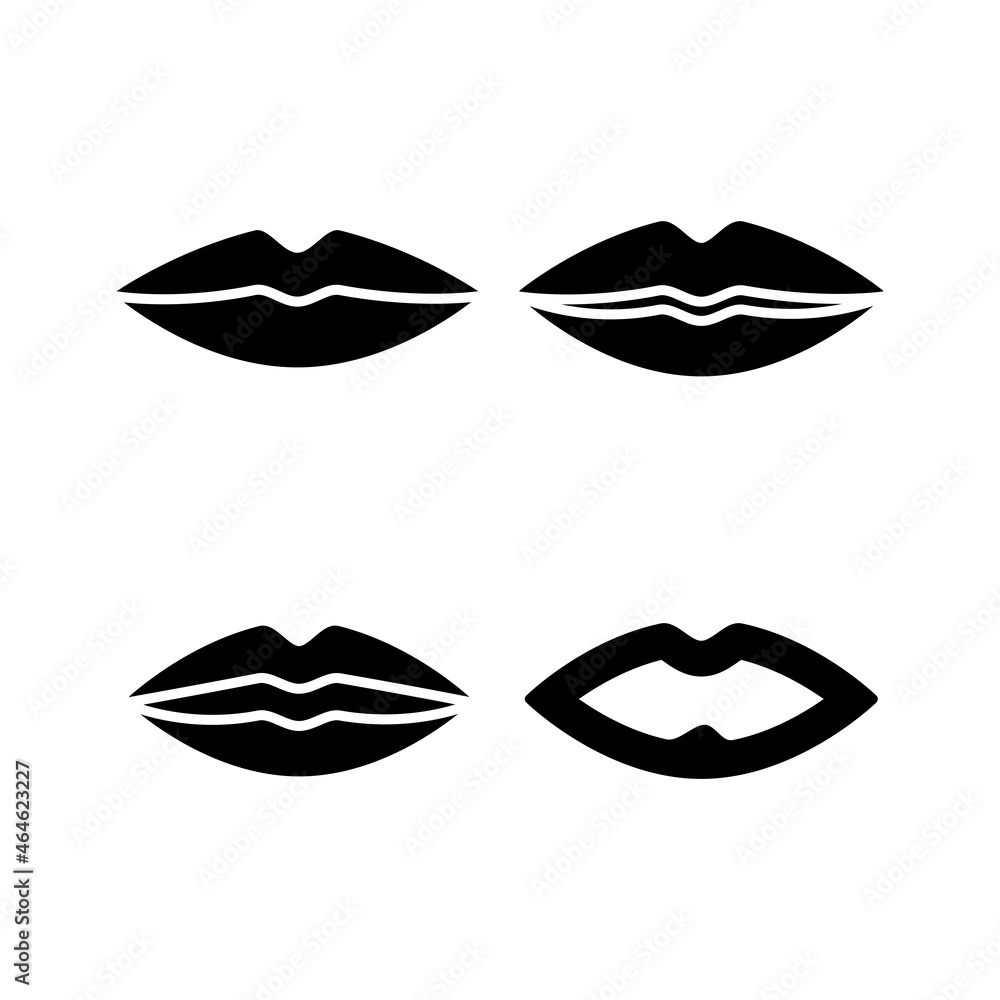 Lips icon illustration . Design Vector Template Illustration Sign And Symbol EPS 10 On White Background Lips icon illustration . Design Vector Template Illustration Sign And Symbol EPS 10 On White Background