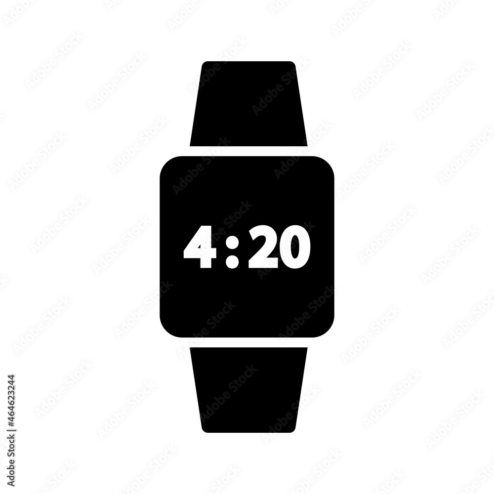Wrist watch icon in flat style. Hand clock vector illustration on white isolated background. Time bracelet business concept.