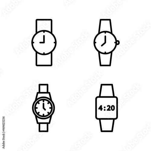 Wrist watch icon in flat style. Hand clock vector illustration on white isolated background. Time bracelet business concept.