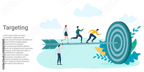 Targeting, Finding goals and achieving results.Poster in business style.Vector illustration.