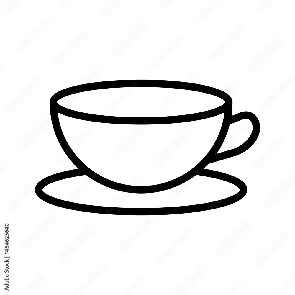 Tea Cup, Coffee Design Vector Template Illustration Sign And Symbol On White Background