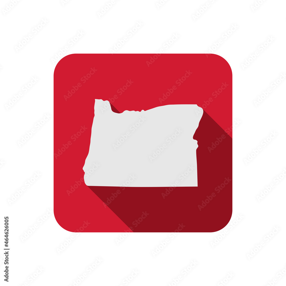 Oregon state square map with long shadow Oregon state square map with long shadow