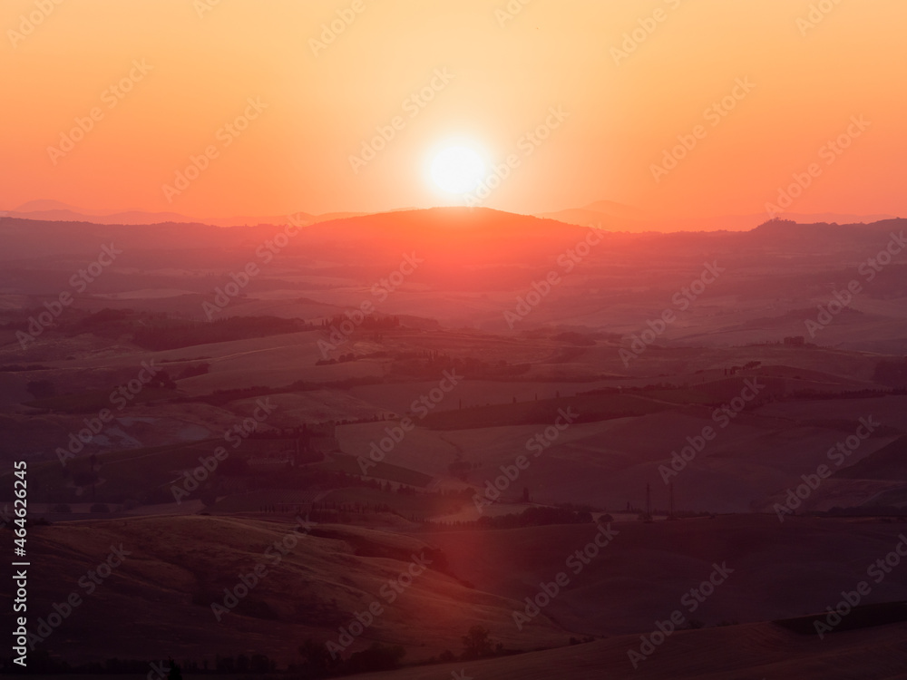 Sunrise in the Hills of Montalcino