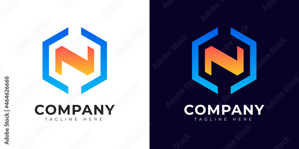 Initial letter n logo vector design template. Modern gradient style n logo design. Initial letter n logo vector design template. Modern gradient style n logo design.