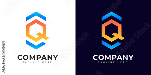 Initial letter q logo vector design template. Modern gradient style q logo design.