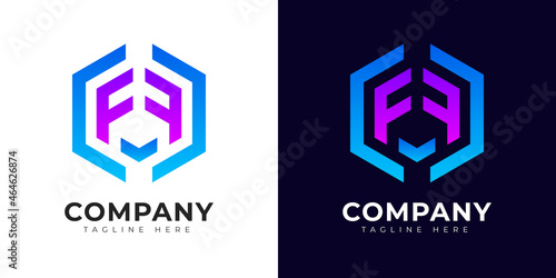 Initial letter f logo vector design template. Modern gradient style f logo design.