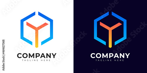 Initial letter y logo vector design template. Modern gradient style y logo design.