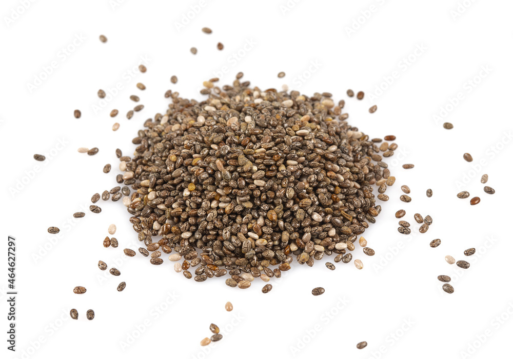 chia seeds isolated on white background chia seeds isolated on white background