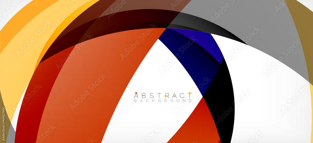 Obraz premium Color circle shapes, minimal geometric background. Trendy dynamic composition. Vector Illustration For Wallpaper, Banner, Background, Landing Page