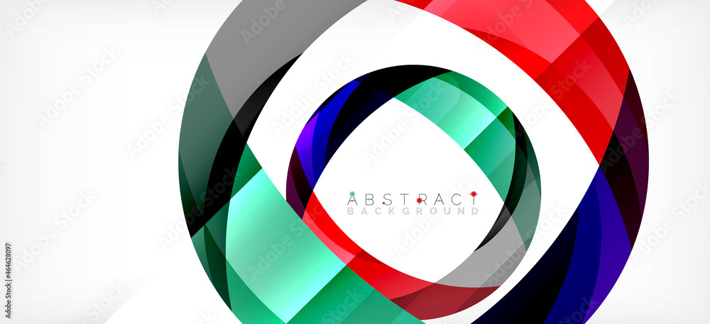 Color circle shapes, minimal geometric background. Trendy dynamic composition. Vector Illustration For Wallpaper, Banner, Background, Landing Page Color circle shapes, minimal geometric background. Trendy dynamic composition. Vector Illustration For Wallpaper, Banner, Background, Landing Page