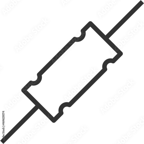 Capacitor outline icon, electronic and circuit part accessories in main board