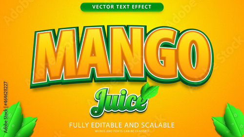 mango juice text effect editable eps file