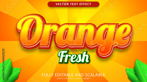 fresh orange text effect editable eps file