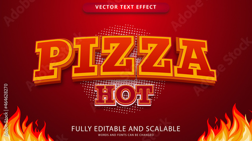 hot pizza text effect editable eps file