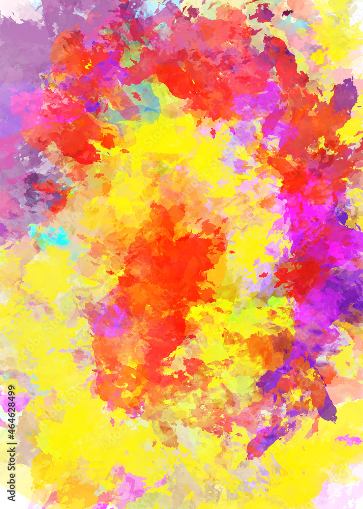 Red yellow purple colors watercolor illustration painting brush strokes
