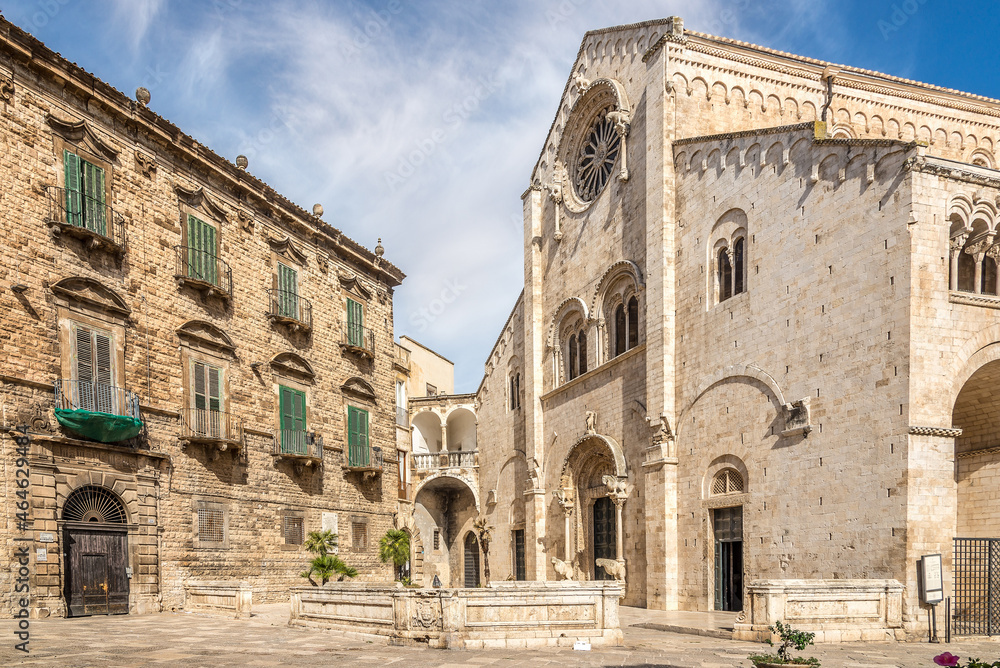 View at the Old Palace and Cathedral of Assumption of St.Mary in  Bitonto, Italy